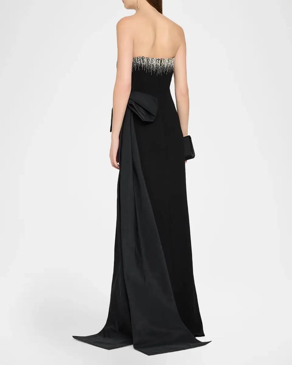 Rickie Freeman for Teri Jon Taffeta Embellished Side-Bow Gown | Thumbnail 3 Rickie Freeman for Teri Jon Taffeta Embellished Side-Bow Gown | Thumbnail 3