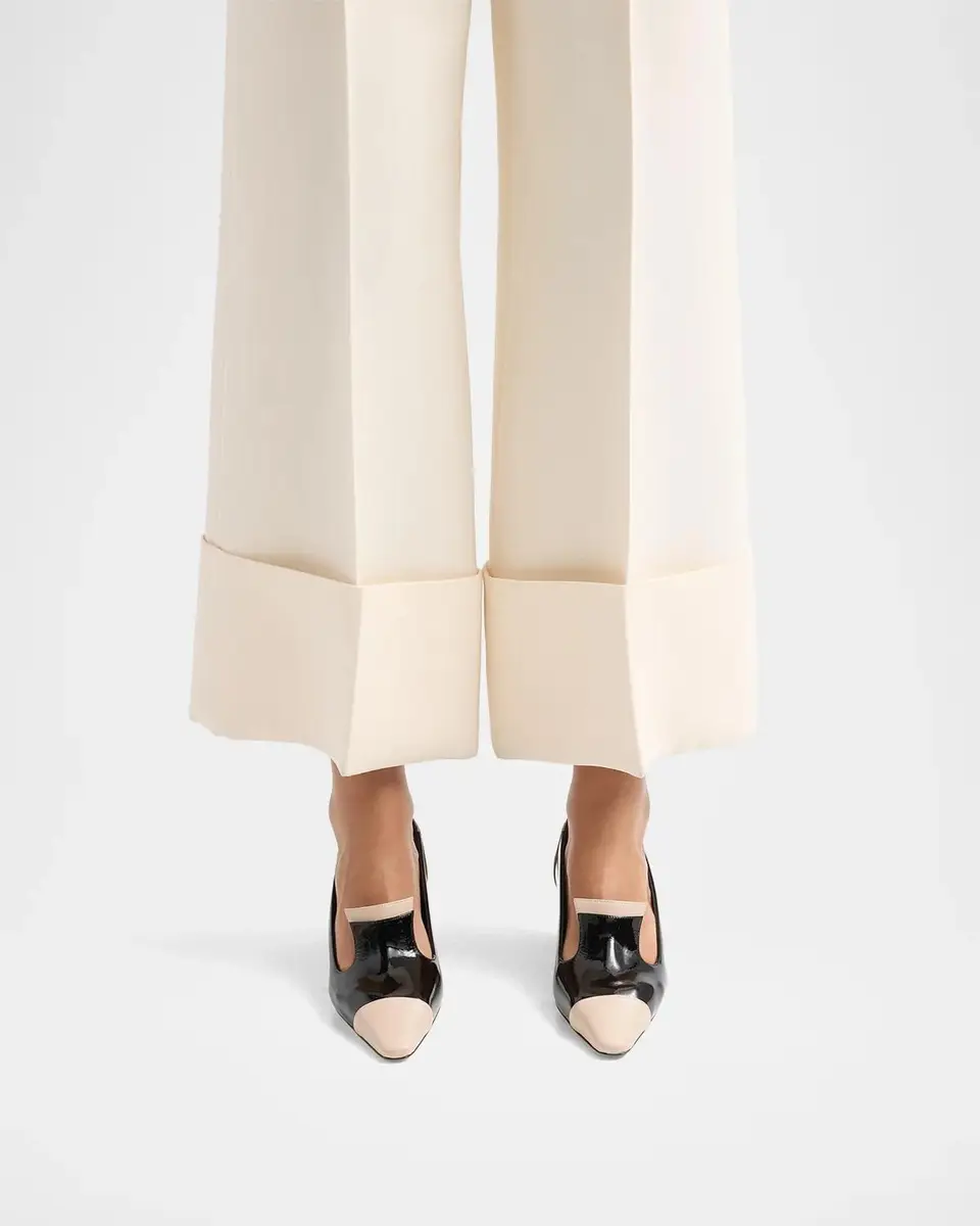 Manolo Blahnik Polastron 50MM Two-Tone Leather Pumps | Thumbnail 2 Manolo Blahnik Polastron 50MM Two-Tone Leather Pumps | Thumbnail 2