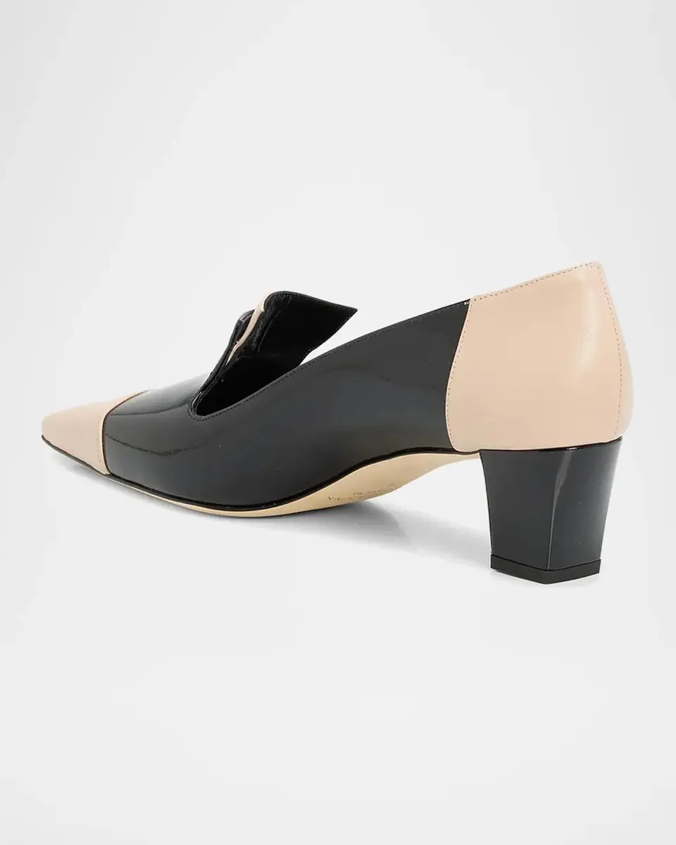 Manolo Blahnik Polastron 50MM Two-Tone Leather Pumps | Thumbnail 4 Manolo Blahnik Polastron 50MM Two-Tone Leather Pumps | Thumbnail 4