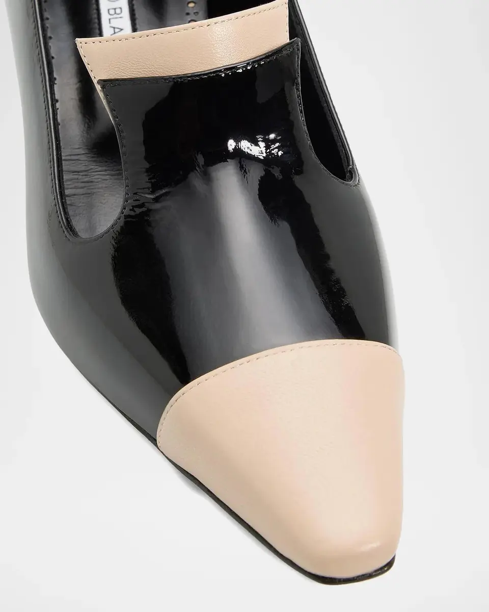Manolo Blahnik Polastron 50MM Two-Tone Leather Pumps | Thumbnail 5 Manolo Blahnik Polastron 50MM Two-Tone Leather Pumps | Thumbnail 5
