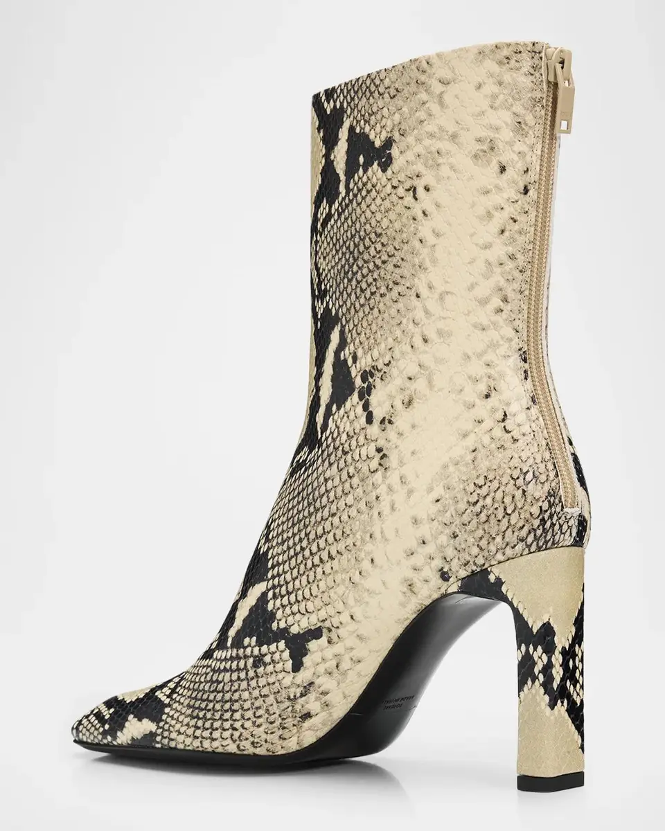 TOTEME 85mm Bar Python-Embossed Leather Ankle Boots | Thumbnail 2