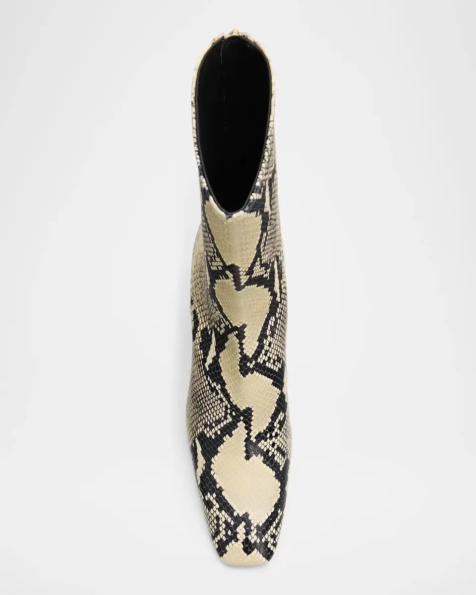 TOTEME 85mm Bar Python-Embossed Leather Ankle Boots | Thumbnail 3