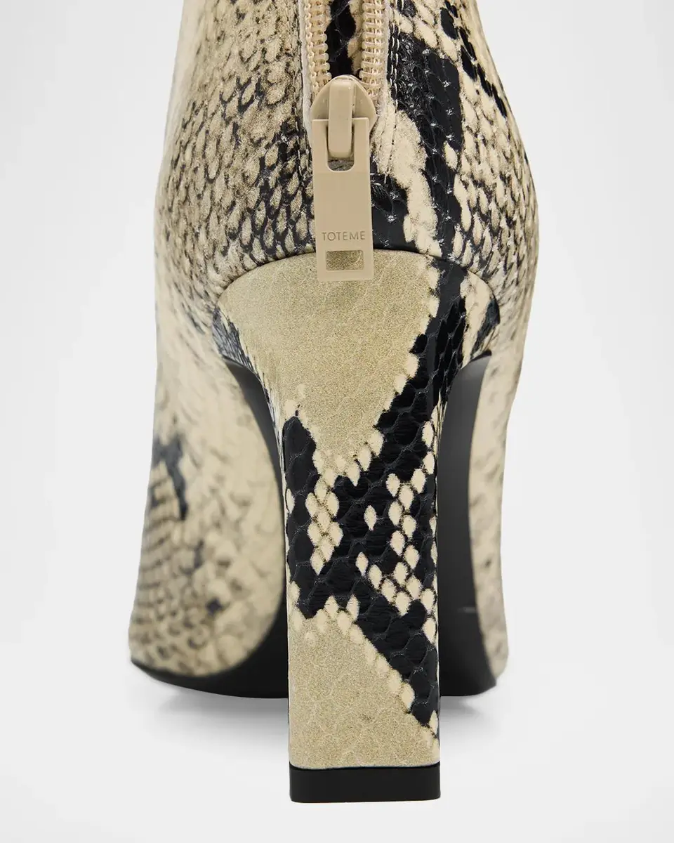 TOTEME 85mm Bar Python-Embossed Leather Ankle Boots | Thumbnail 4