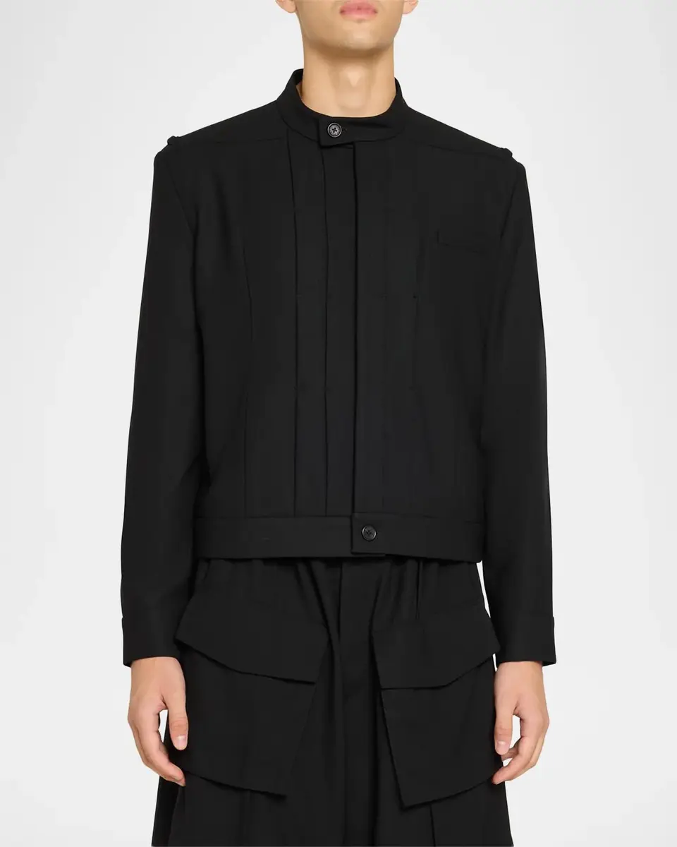 Public School Men's Franklin Band-Collar Pleated Jacket | Thumbnail 4 Public School Men's Franklin Band-Collar Pleated Jacket | Thumbnail 4