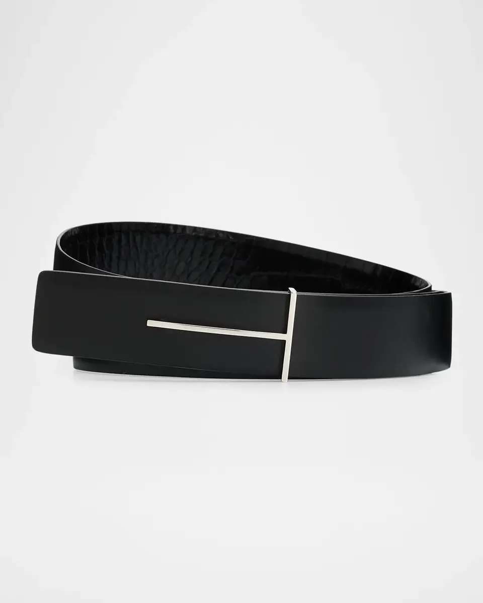 TOM FORD Boutique Men's Croc-Embossed Leather Belt | Thumbnail 3 TOM FORD Boutique Men's Croc-Embossed Leather Belt | Thumbnail 3