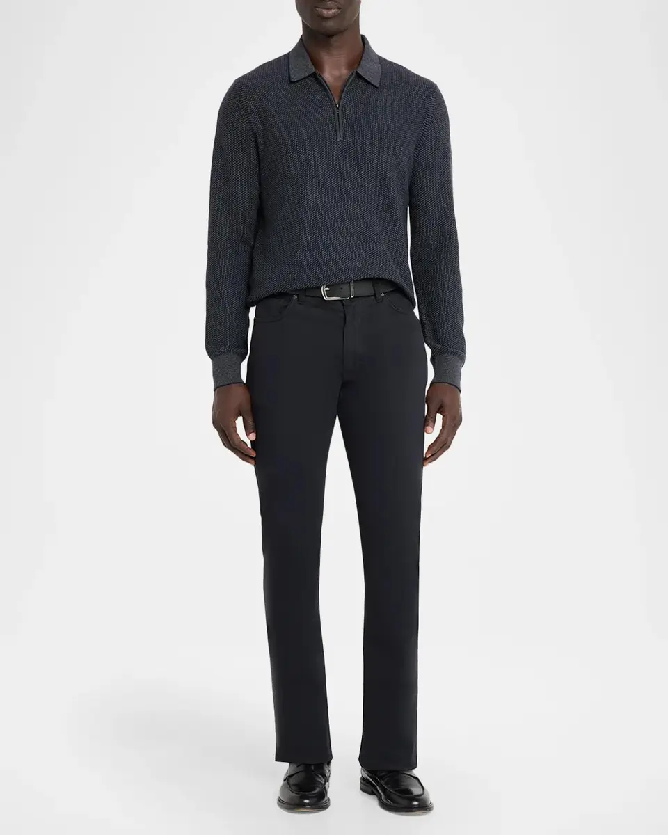 Vince Men's Jacquard Quarter-Zip Polo Sweater | Thumbnail 2 Vince Men's Jacquard Quarter-Zip Polo Sweater | Thumbnail 2