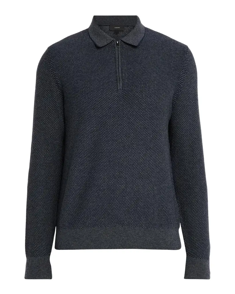Men's Jacquard Quarter-Zip Polo Sweater Men's Jacquard Quarter-Zip Polo Sweater