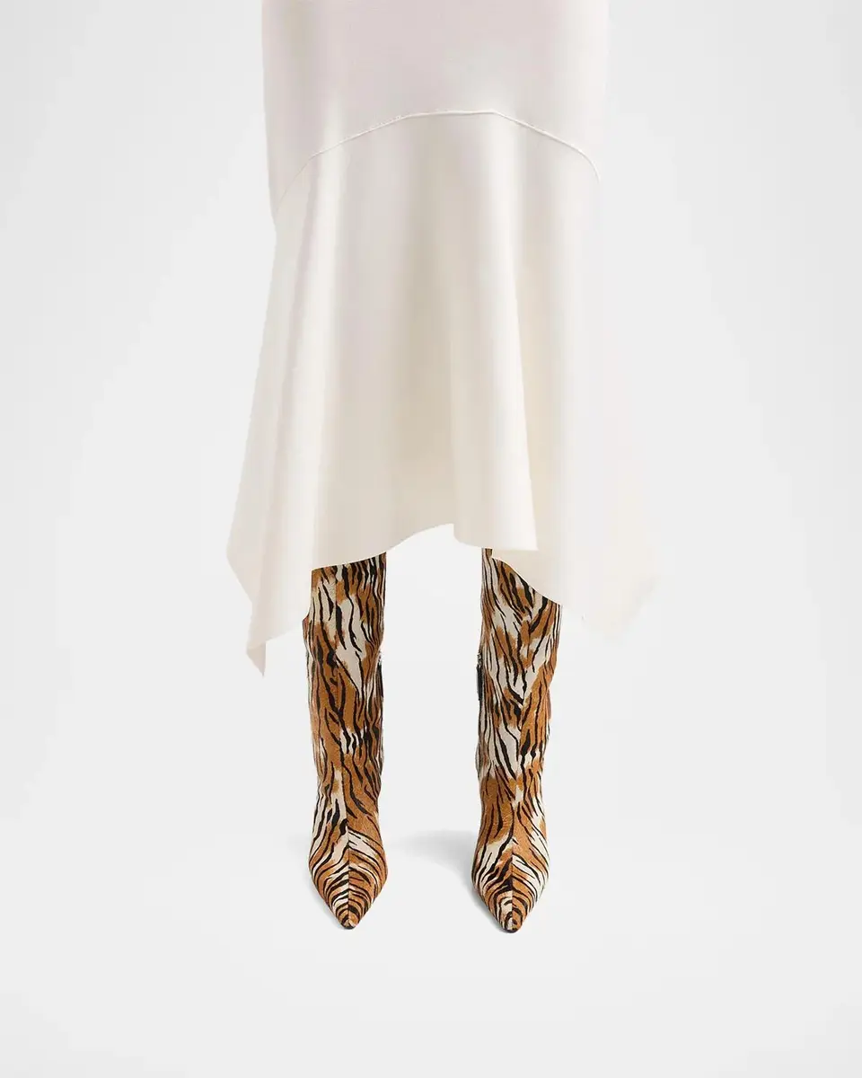Schutz Mary Ellen 85MM Tiger-Print Goat Hair Boots | Thumbnail 2 Schutz Mary Ellen 85MM Tiger-Print Goat Hair Boots | Thumbnail 2