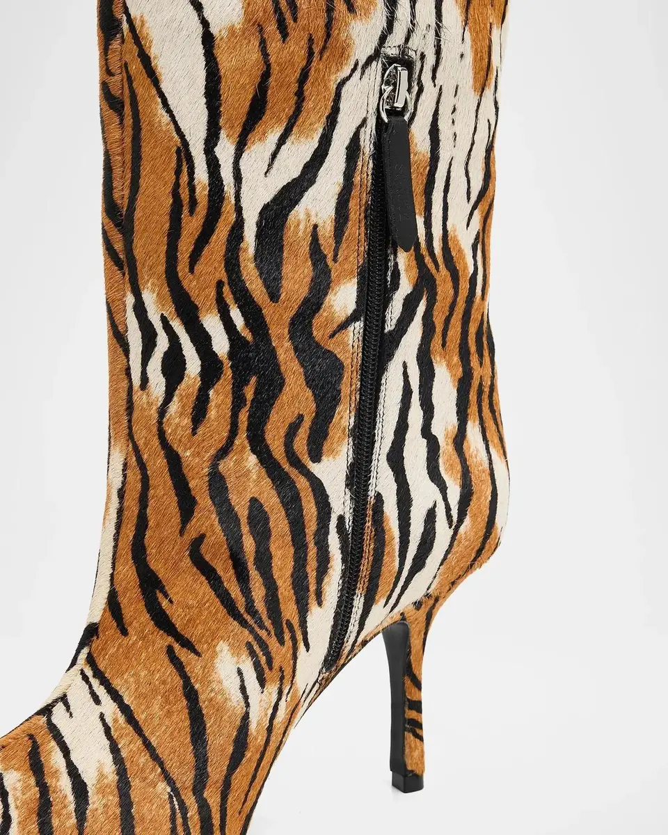 Schutz Mary Ellen 85MM Tiger-Print Goat Hair Boots | Thumbnail 5 Schutz Mary Ellen 85MM Tiger-Print Goat Hair Boots | Thumbnail 5