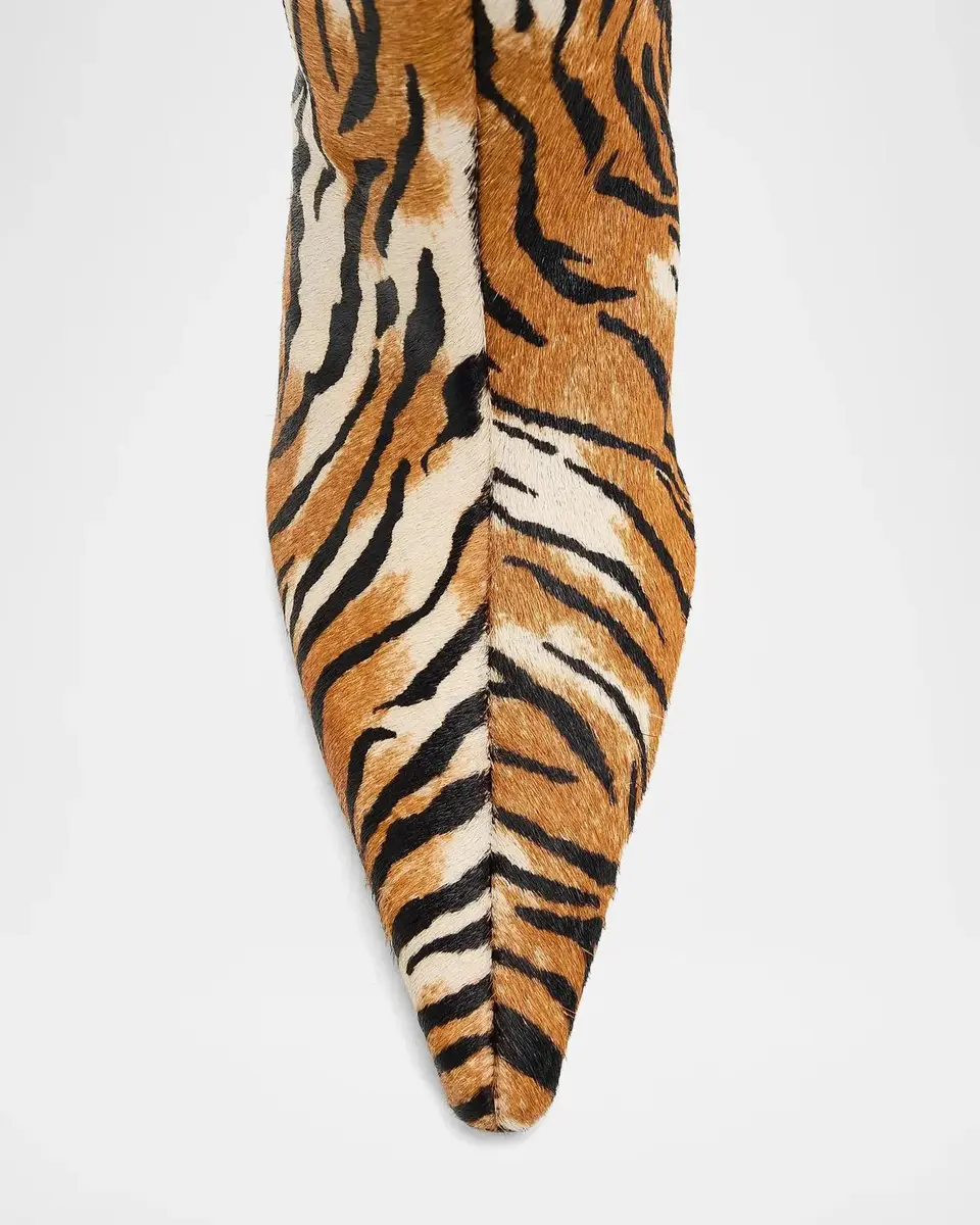 Schutz Mary Ellen 85MM Tiger-Print Goat Hair Boots | Thumbnail 6 Schutz Mary Ellen 85MM Tiger-Print Goat Hair Boots | Thumbnail 6