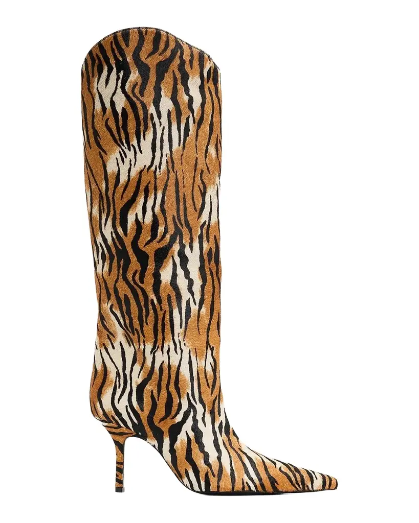 Mary Ellen 85MM Tiger-Print Goat Hair Boots Mary Ellen 85MM Tiger-Print Goat Hair Boots