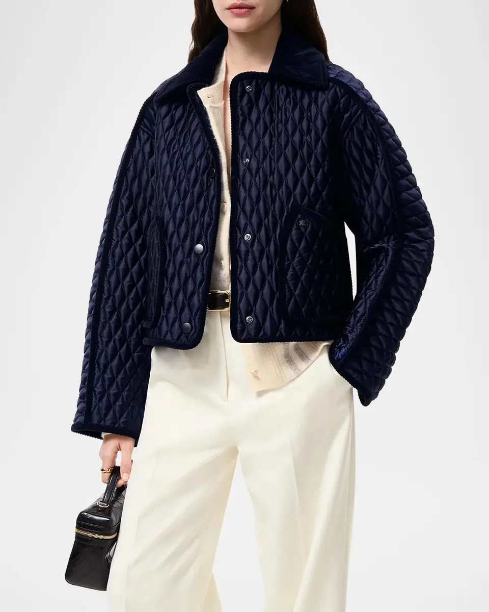 Burberry Floriston Corduroy-Trim Quilted Barn Jacket | Thumbnail 2 Burberry Floriston Corduroy-Trim Quilted Barn Jacket | Thumbnail 2
