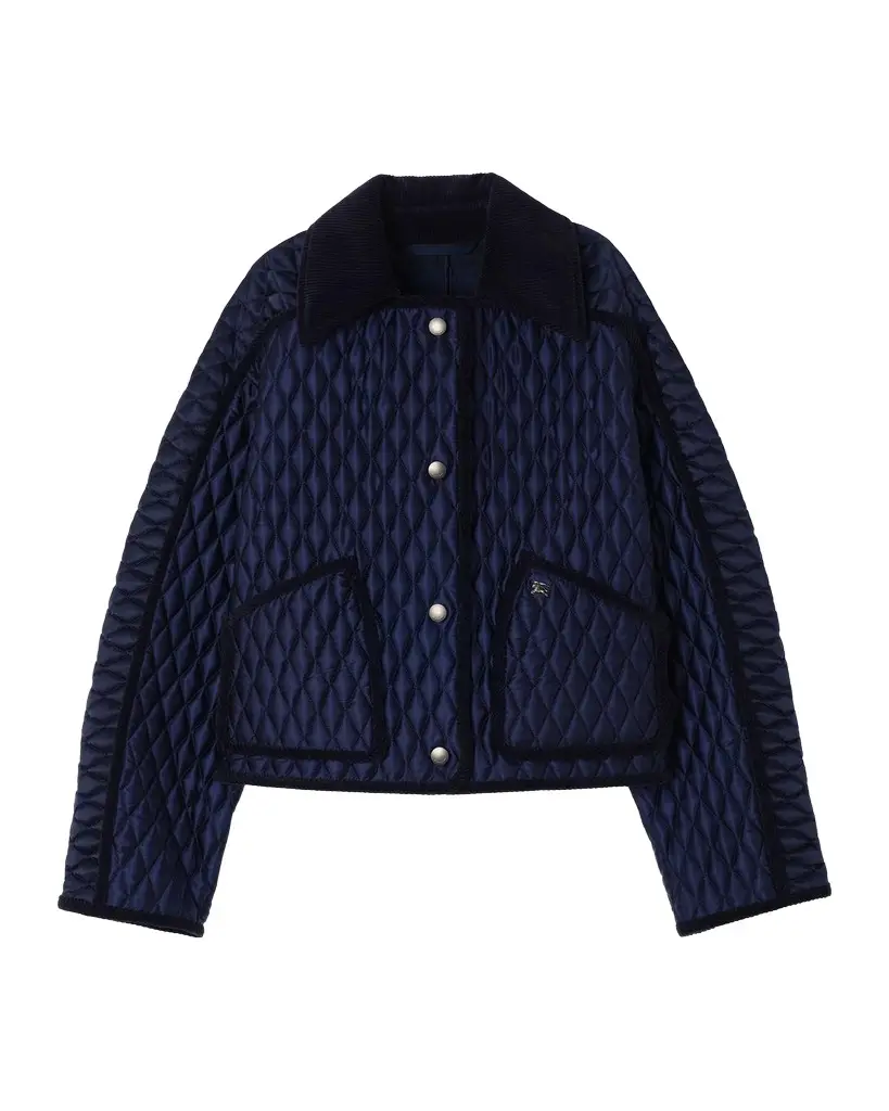 Floriston Corduroy-Trim Quilted Barn Jacket