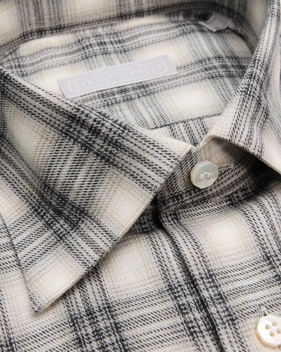 Stefano Ricci Men's Plaid Cotton-Blend Flannel Sport Shirt | Thumbnail 2 Stefano Ricci Men's Plaid Cotton-Blend Flannel Sport Shirt | Thumbnail 2