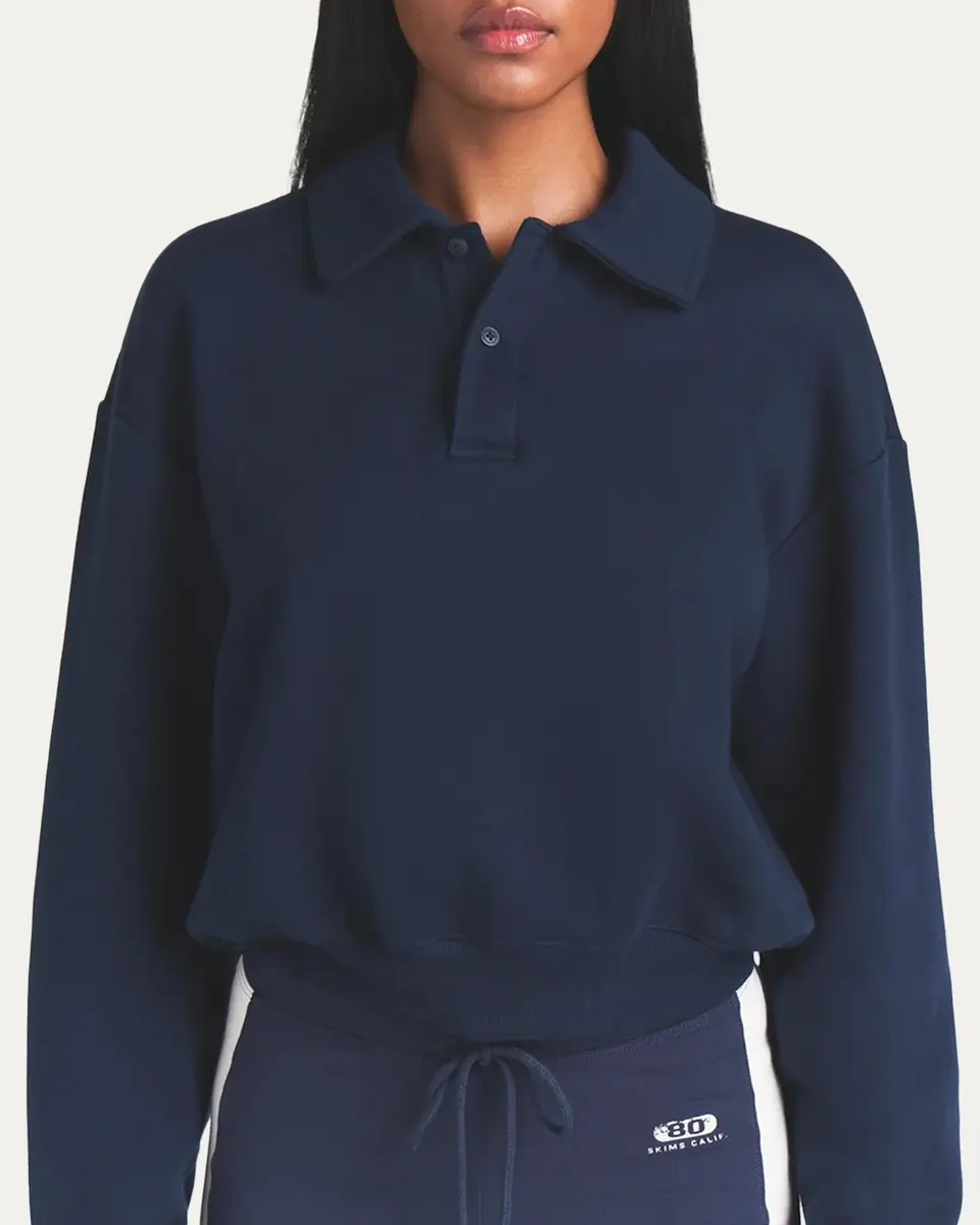 Skims Cotton Fleece Polo Sweatshirt | Thumbnail 4 Skims Cotton Fleece Polo Sweatshirt | Thumbnail 4