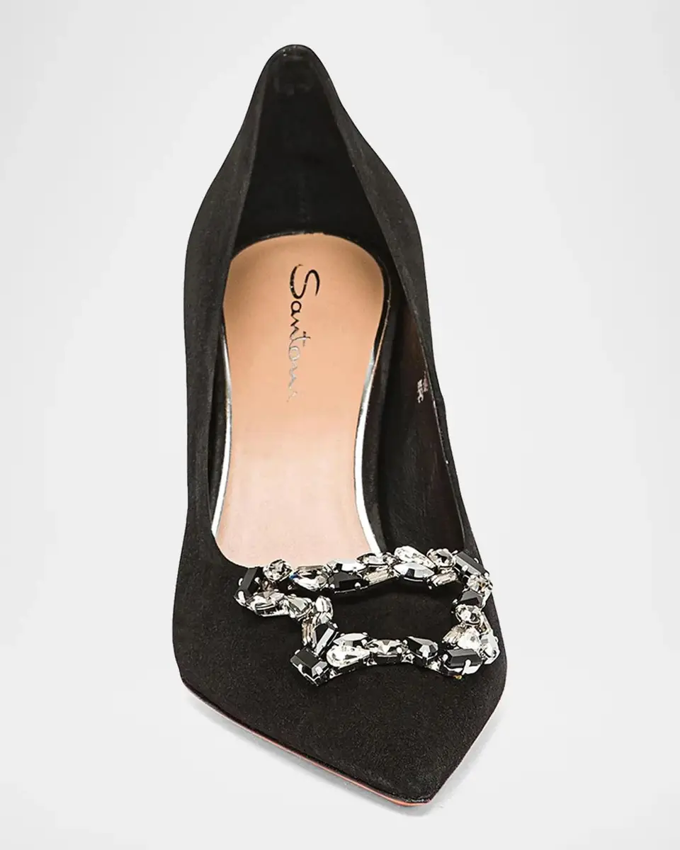 Santoni Embellished 85MM Suede Pumps | Thumbnail 5