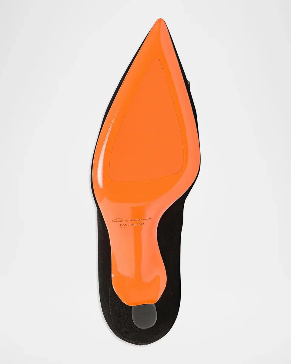 Santoni Embellished 85MM Suede Pumps | Thumbnail 6