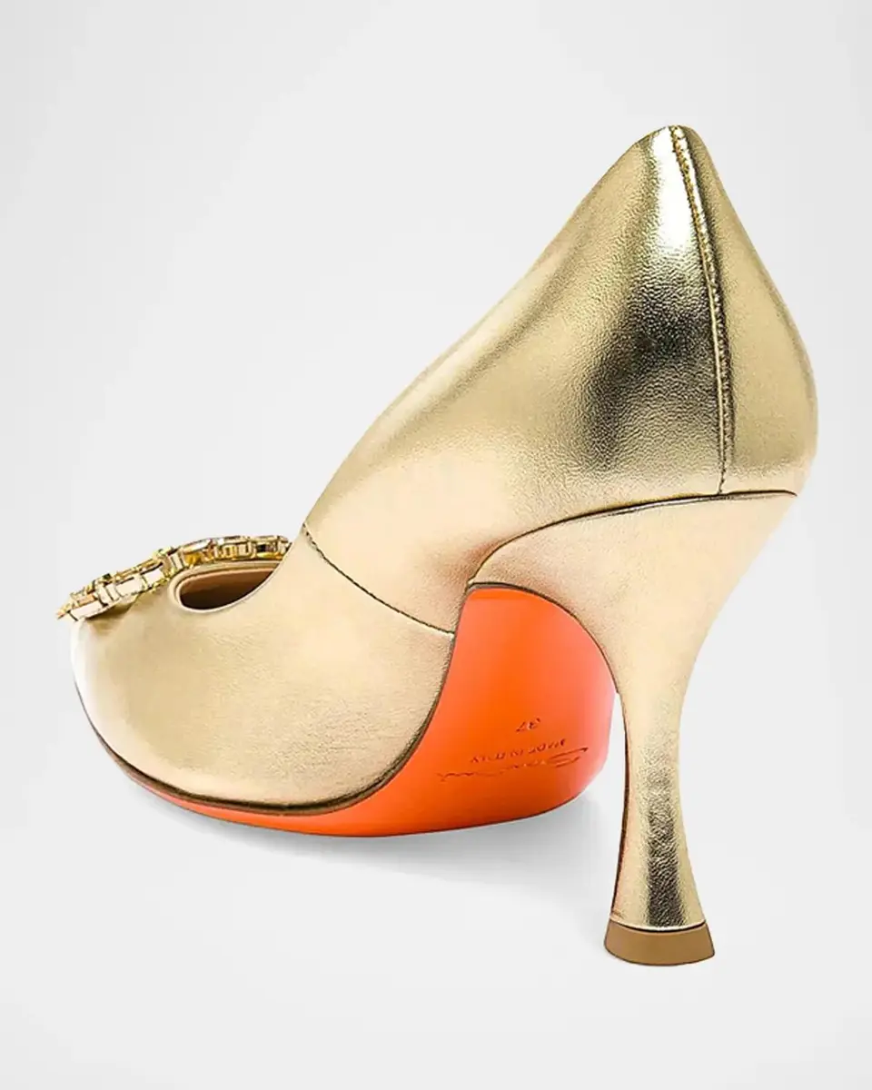 Santoni Embellished 85MM Metallic Leather Pumps | Thumbnail 3 Santoni Embellished 85MM Metallic Leather Pumps | Thumbnail 3