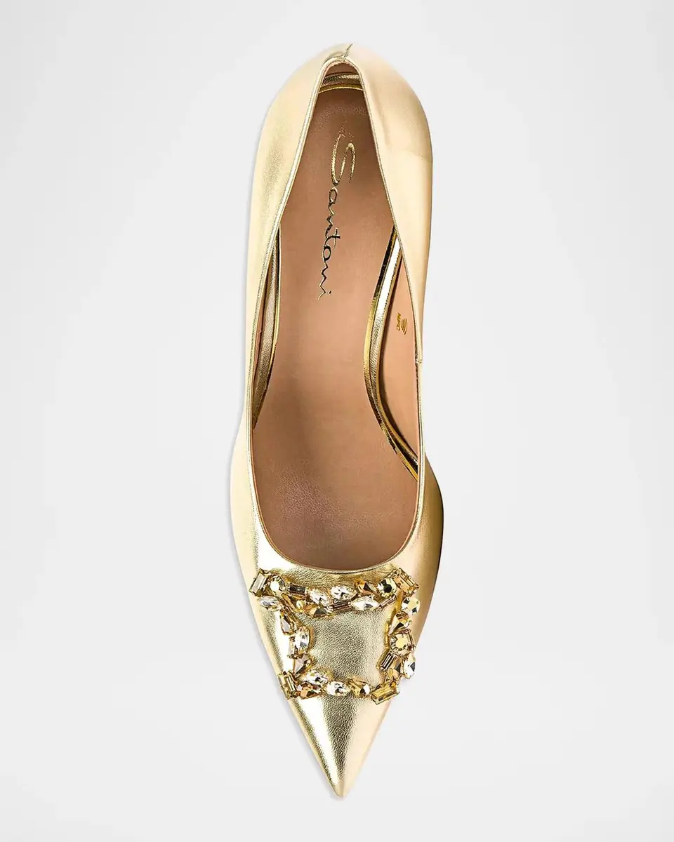 Santoni Embellished 85MM Metallic Leather Pumps | Thumbnail 4 Santoni Embellished 85MM Metallic Leather Pumps | Thumbnail 4