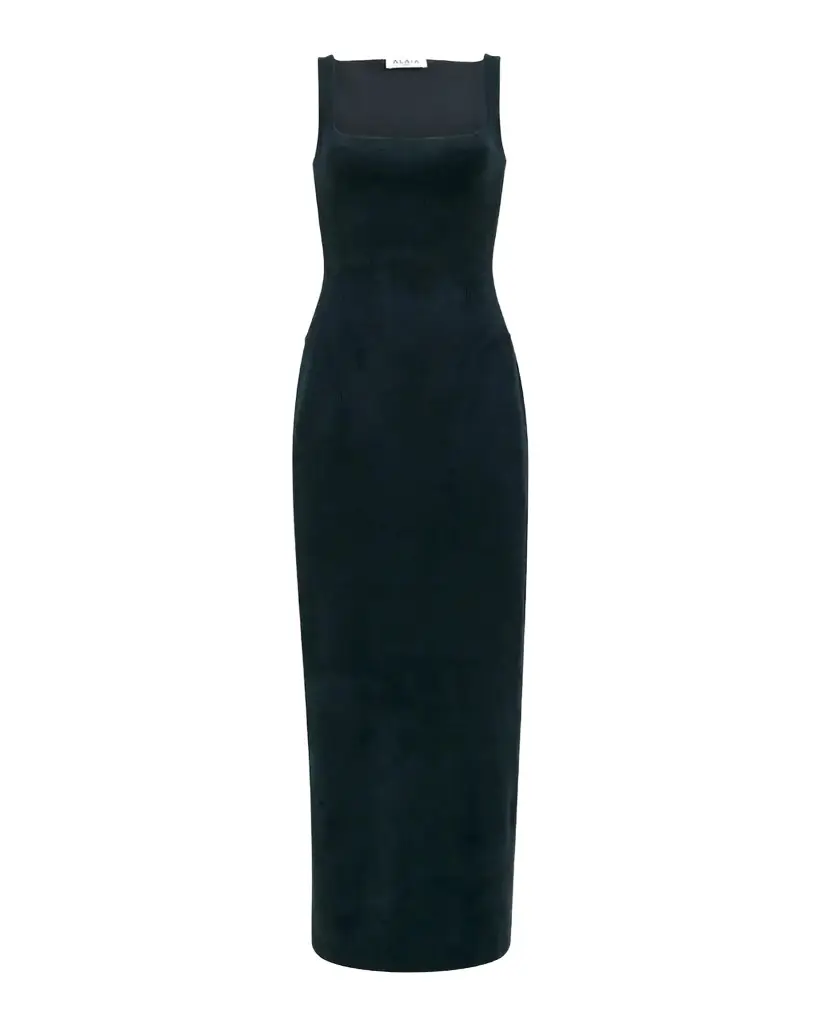 Alaïa Sleeveless Velvet Bodycon Midi Dress