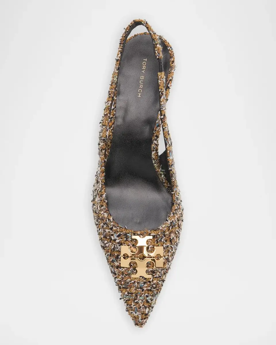 Tory Burch 45mm Charlie Boucle Tweed Slingback Pumps | Thumbnail 6