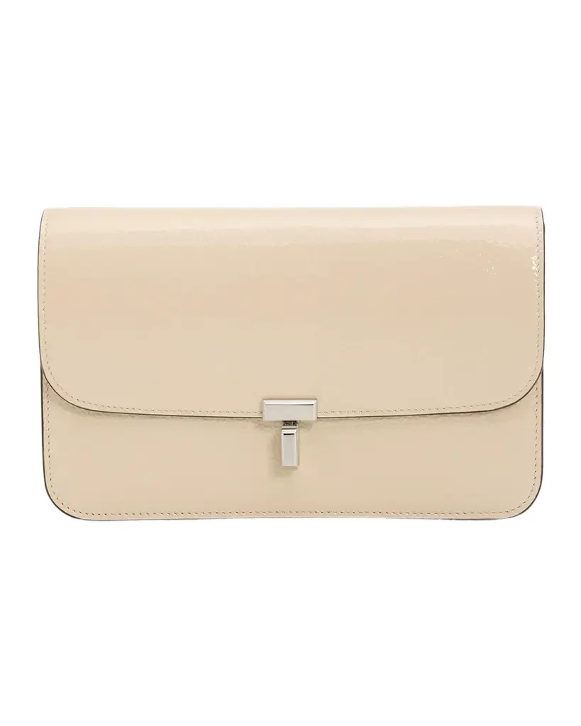 TOTEME T-Lock Grained Patent Leather Crossbody Bag