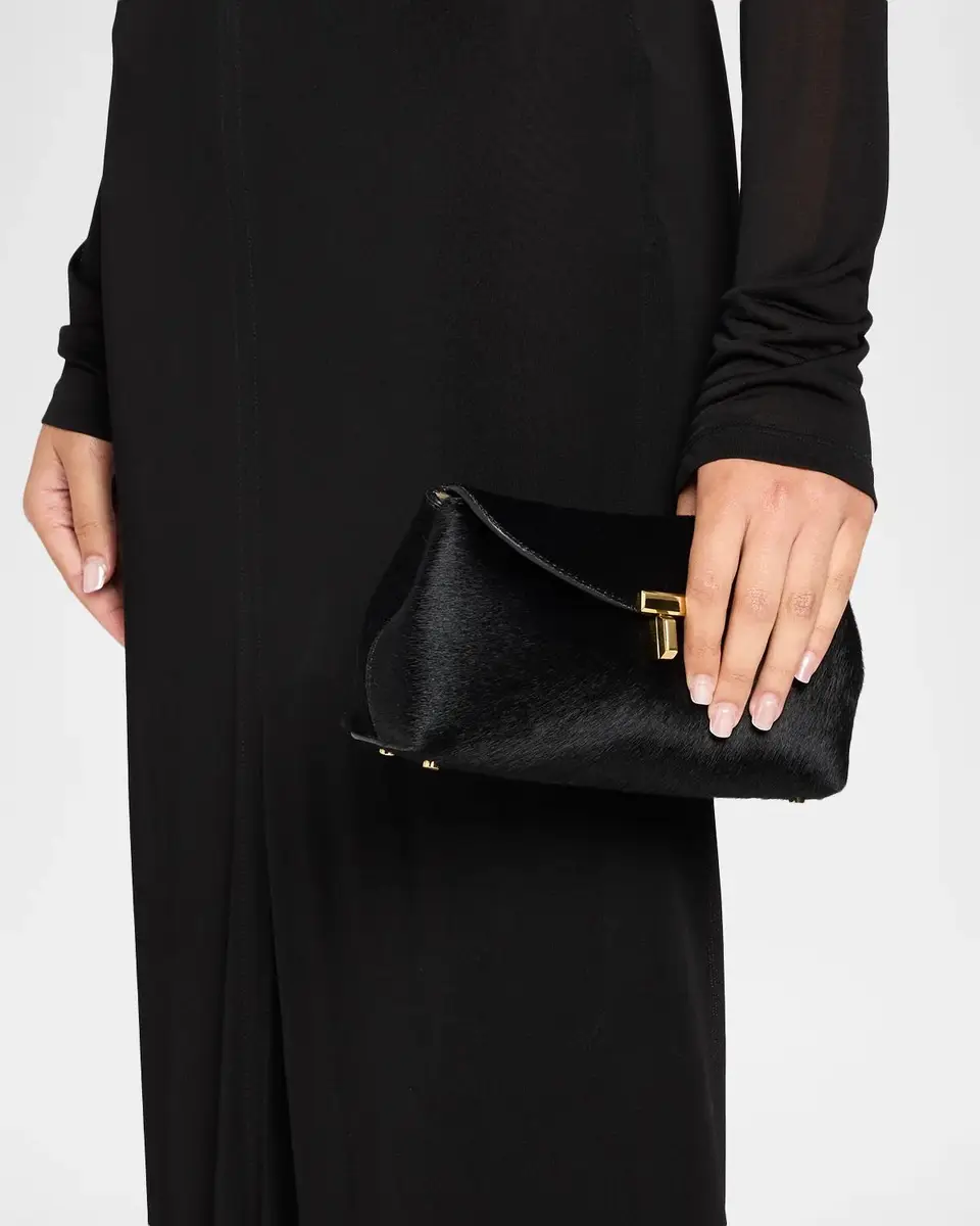 TOTEME Mini T-Lock Pony Hair Clutch | Thumbnail 2 TOTEME Mini T-Lock Pony Hair Clutch | Thumbnail 2
