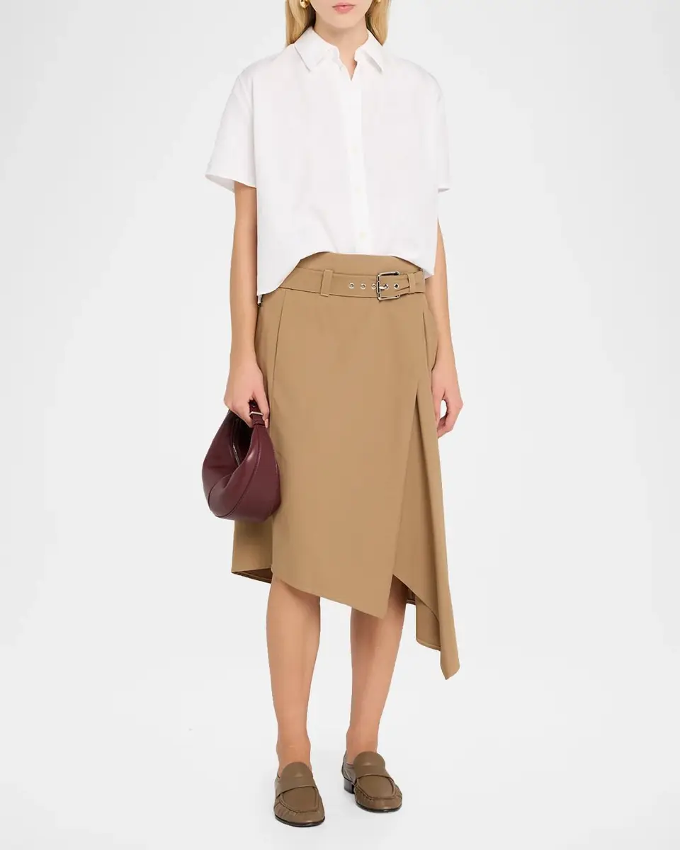 Loewe Asymmetric Draped Wrap Midi Skirt With Belt | Thumbnail 2