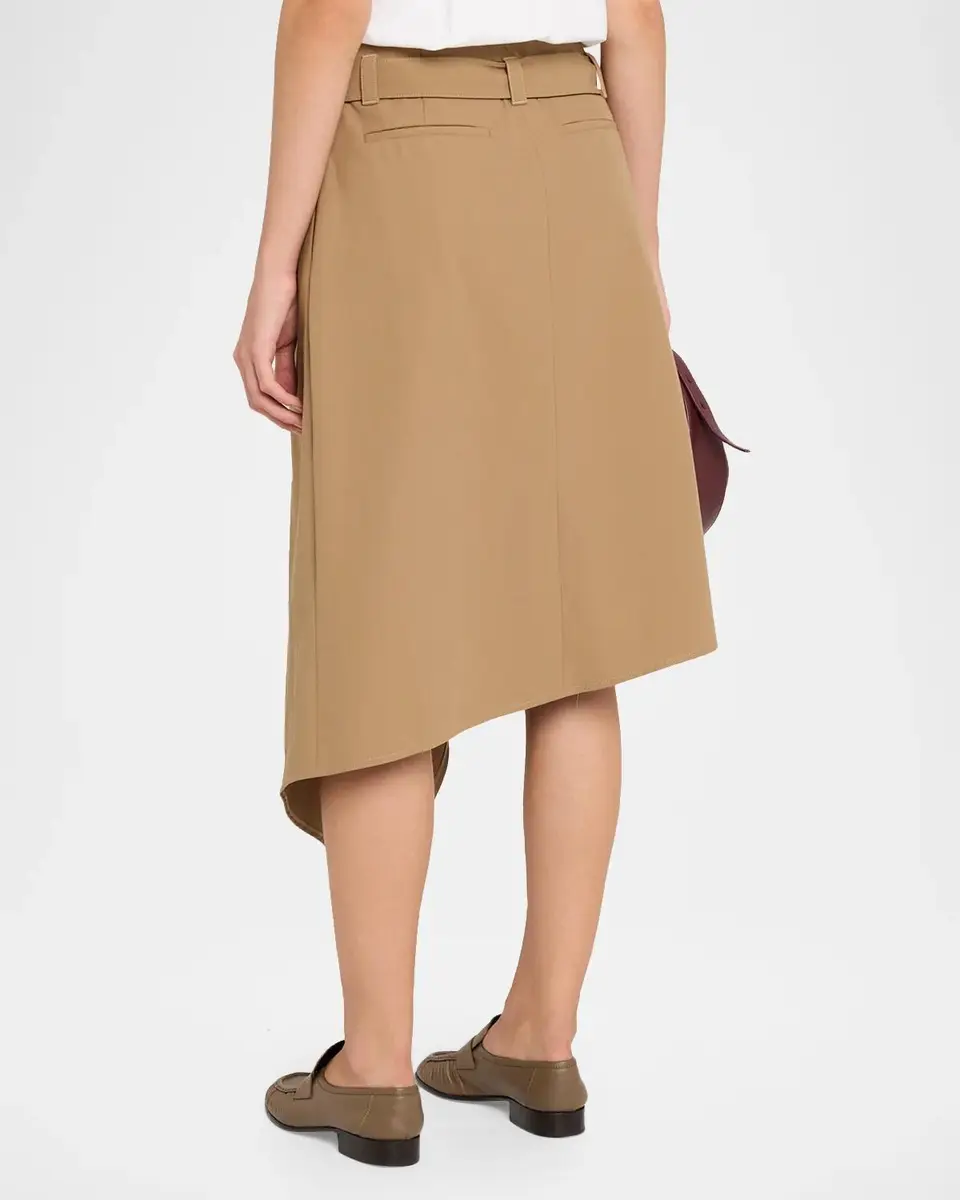 Loewe Asymmetric Draped Wrap Midi Skirt With Belt | Thumbnail 3