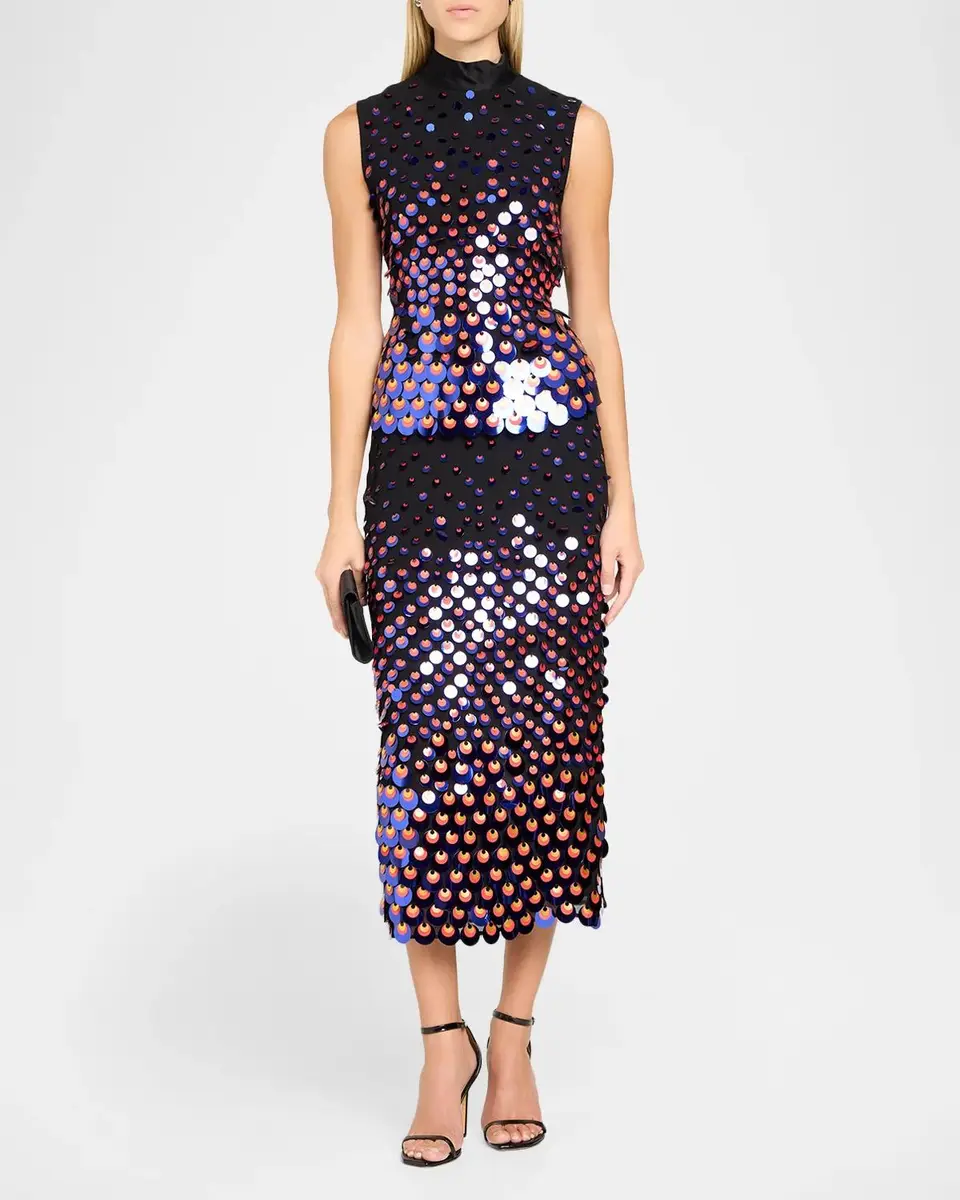 Christopher John Rogers Sequined Silk Chiffon Midi Pencil Skirt | Thumbnail 2 Christopher John Rogers Sequined Silk Chiffon Midi Pencil Skirt | Thumbnail 2