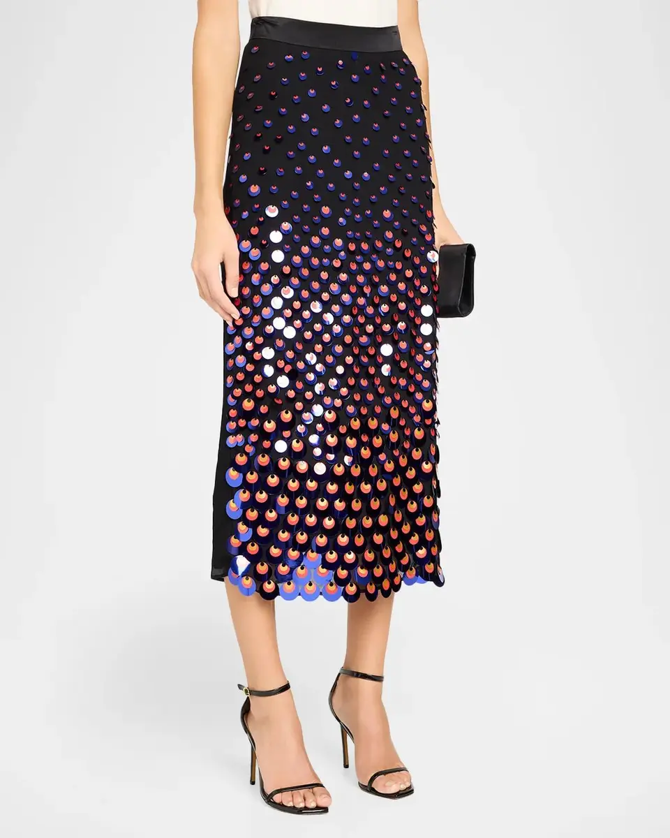 Christopher John Rogers Sequined Silk Chiffon Midi Pencil Skirt | Thumbnail 4 Christopher John Rogers Sequined Silk Chiffon Midi Pencil Skirt | Thumbnail 4