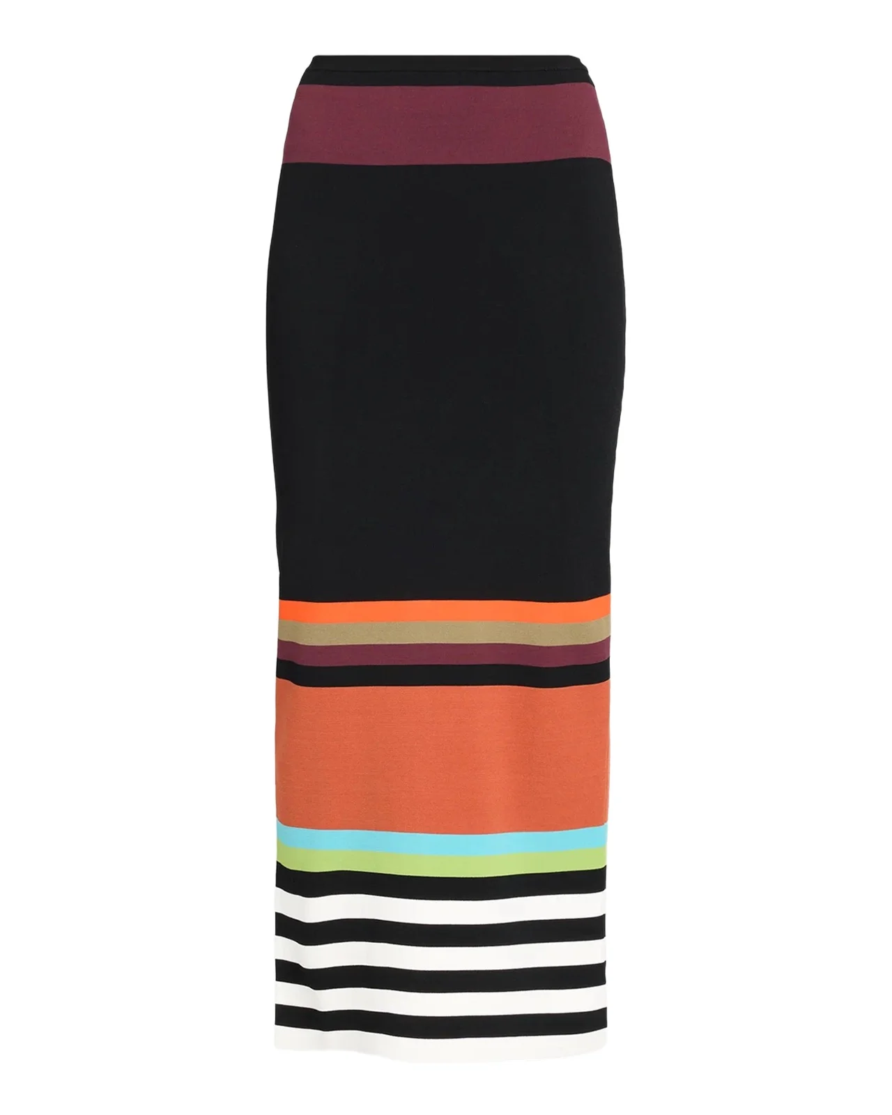 Christopher John Rogers Striped Knit Body-Con Midi Skirt