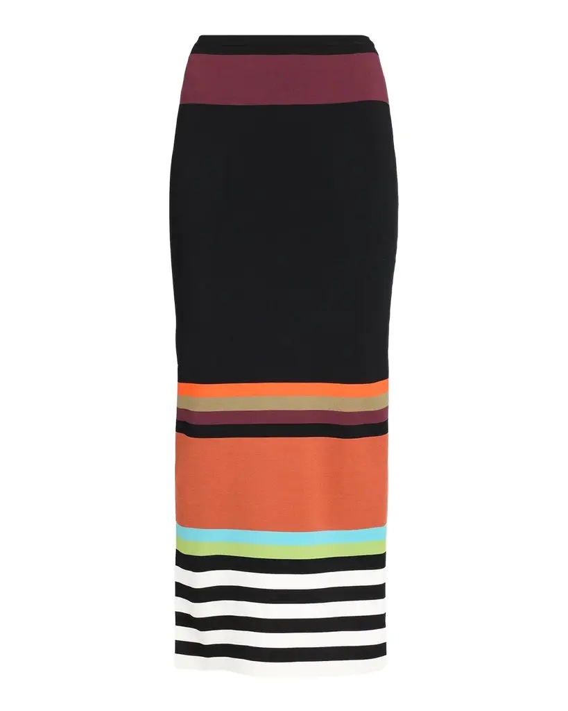 Striped Knit Body-Con Midi Skirt Striped Knit Body-Con Midi Skirt