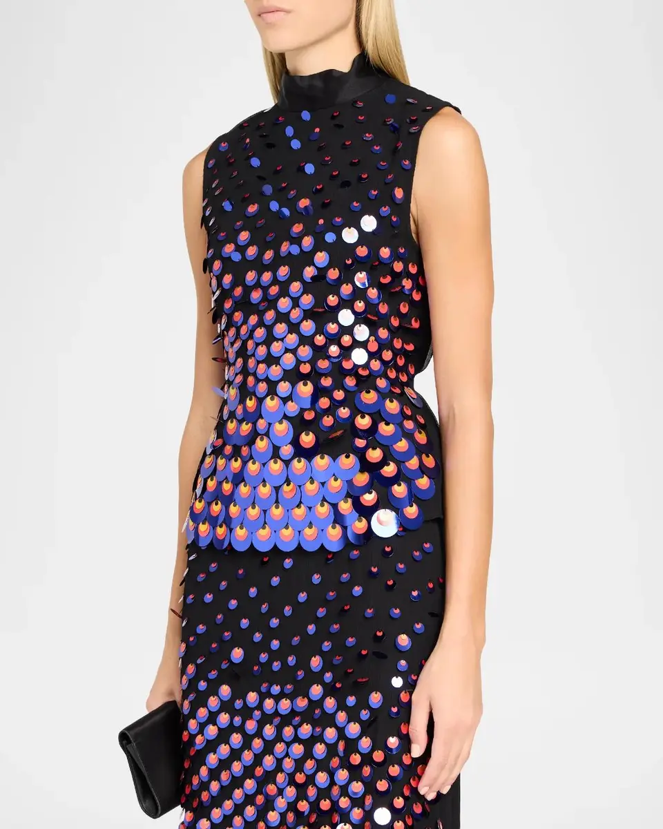 Christopher John Rogers Degrade Embellished Silk Plisse Tank Top | Thumbnail 4 Christopher John Rogers Degrade Embellished Silk Plisse Tank Top | Thumbnail 4