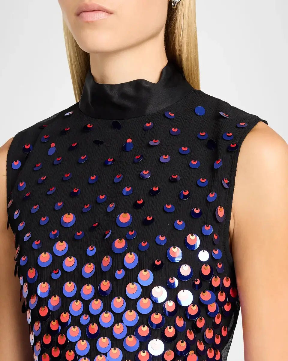 Christopher John Rogers Degrade Embellished Silk Plisse Tank Top | Thumbnail 5 Christopher John Rogers Degrade Embellished Silk Plisse Tank Top | Thumbnail 5