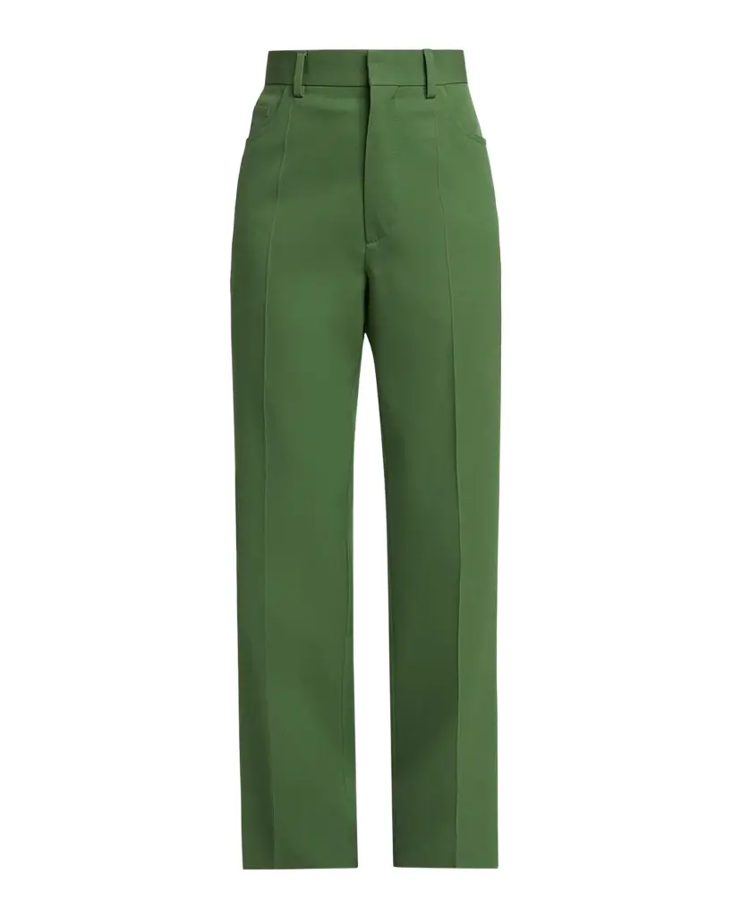 High-Rise Wool Straight-Leg Trousers