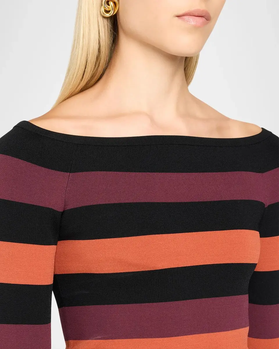 Christopher John Rogers Colorblock Striped Knit Long-Sleeve Boat-Neck Top | Thumbnail 5 Christopher John Rogers Colorblock Striped Knit Long-Sleeve Boat-Neck Top | Thumbnail 5