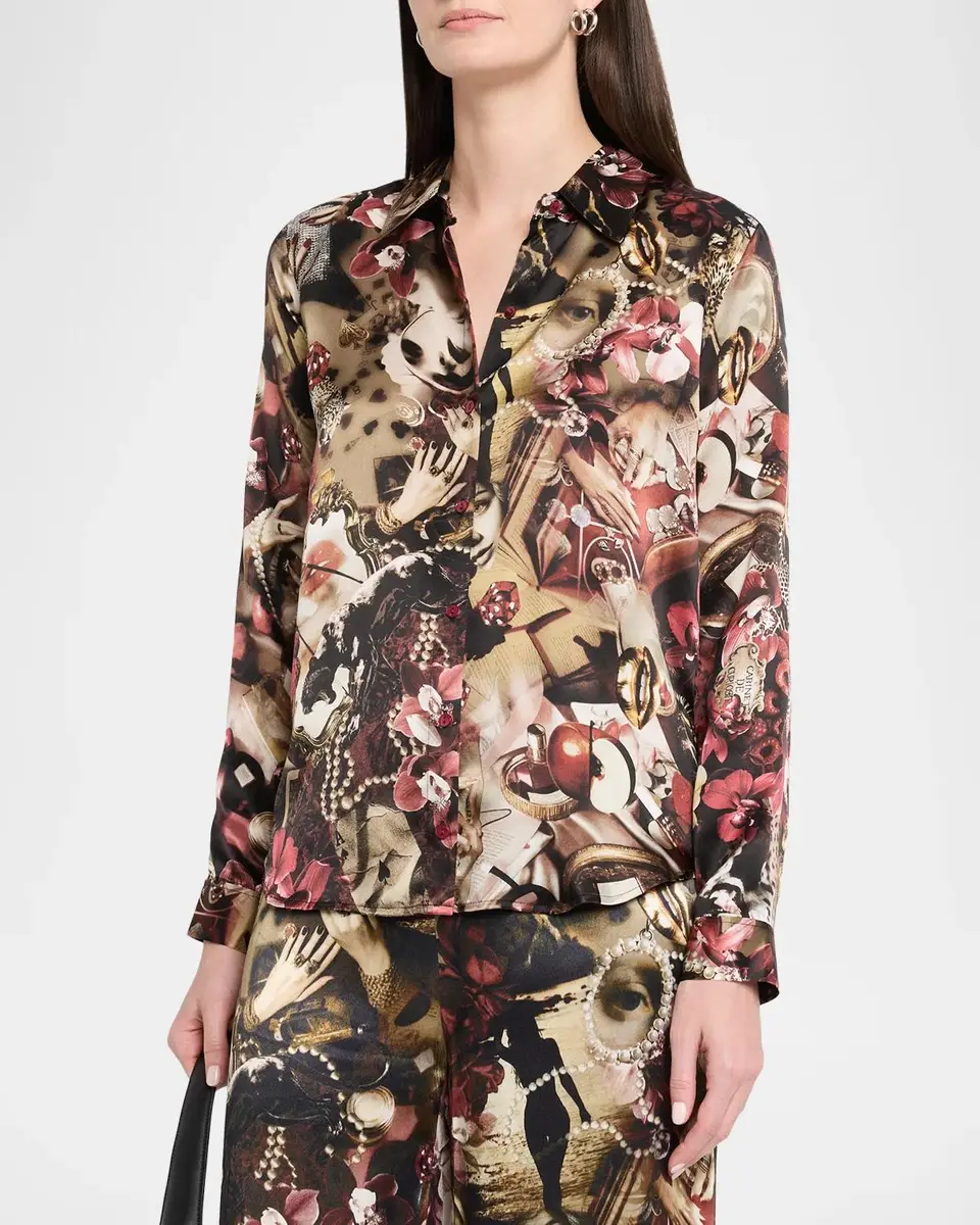 L'Agence Tyler Printed Silk Blouse | Thumbnail 4