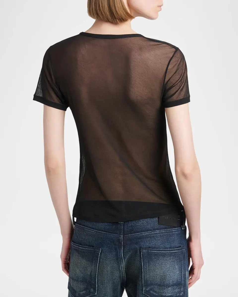 Tom Ford Sheer Light Crepe Jersey Short-Sleeve T-Shirt | Thumbnail 3 Tom Ford Sheer Light Crepe Jersey Short-Sleeve T-Shirt | Thumbnail 3