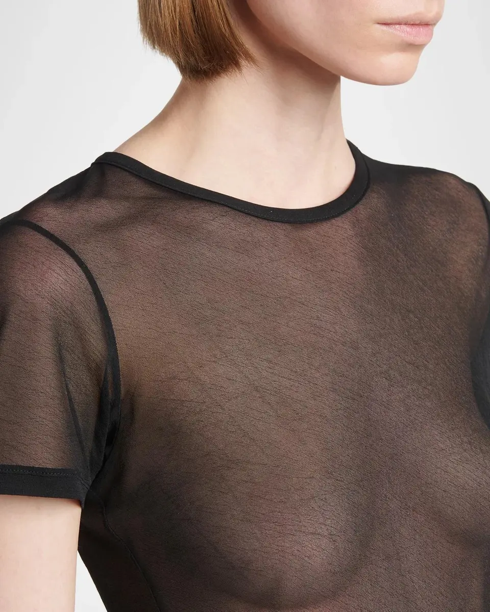 Tom Ford Sheer Light Crepe Jersey Short-Sleeve T-Shirt | Thumbnail 5 Tom Ford Sheer Light Crepe Jersey Short-Sleeve T-Shirt | Thumbnail 5