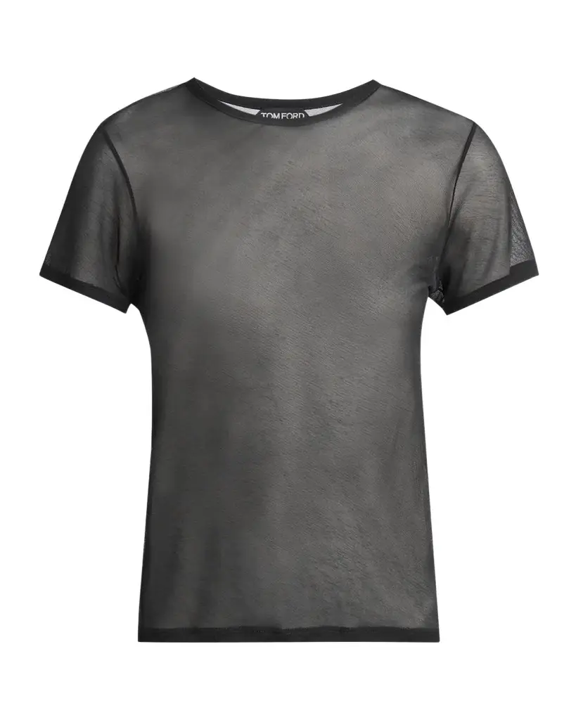 Sheer Light Crepe Jersey Short-Sleeve T-Shirt Sheer Light Crepe Jersey Short-Sleeve T-Shirt