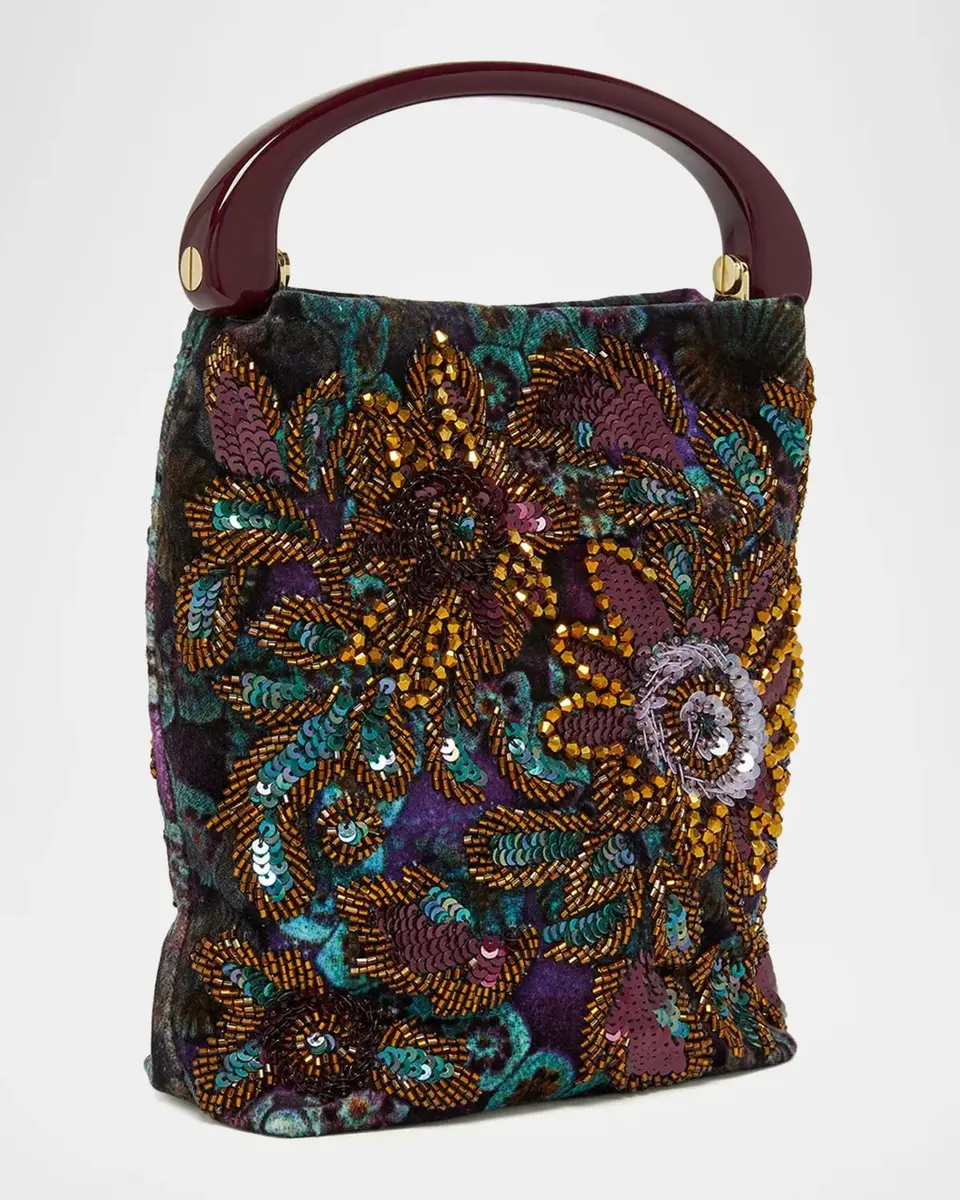 Dries Van Noten Small Bead Embroidered Top-Handle Bag | Thumbnail 3 Dries Van Noten Small Bead Embroidered Top-Handle Bag | Thumbnail 3