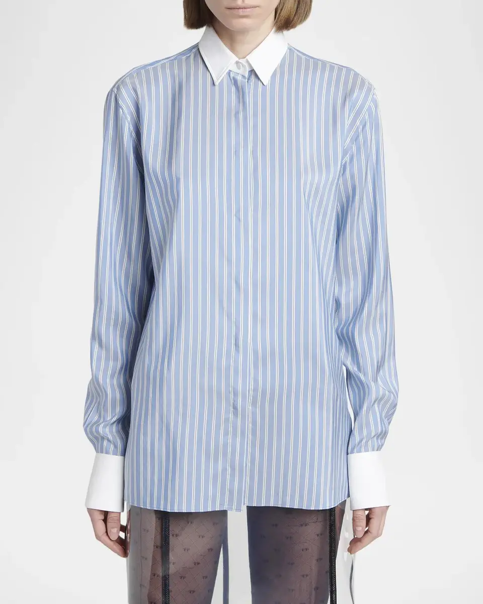 Tom Ford Striped Silk Button-Down Shirt | Thumbnail 4 Tom Ford Striped Silk Button-Down Shirt | Thumbnail 4