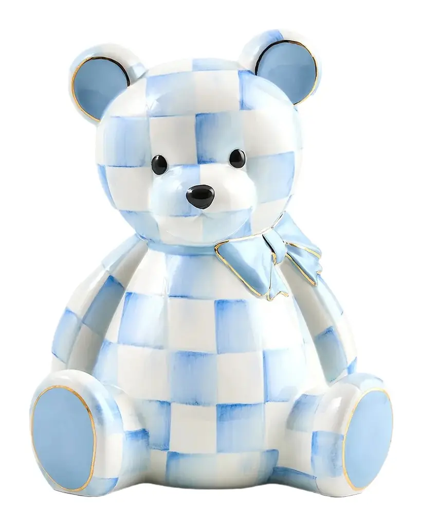 MacKenzie-Childs Sky Bear Ceramic Coin Bank