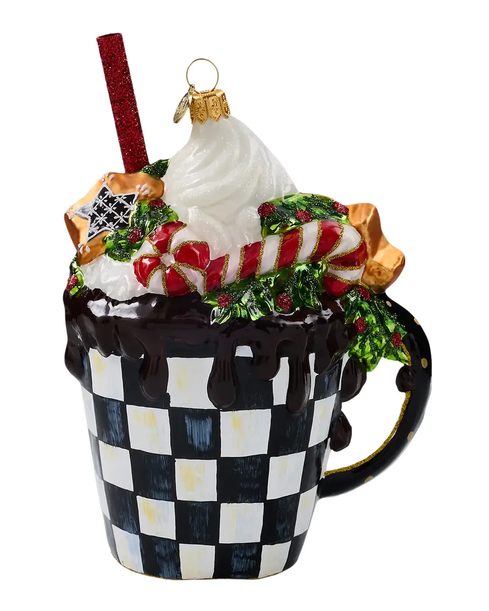 MacKenzie-Childs Hot Coco Glass Ornament | Thumbnail 2