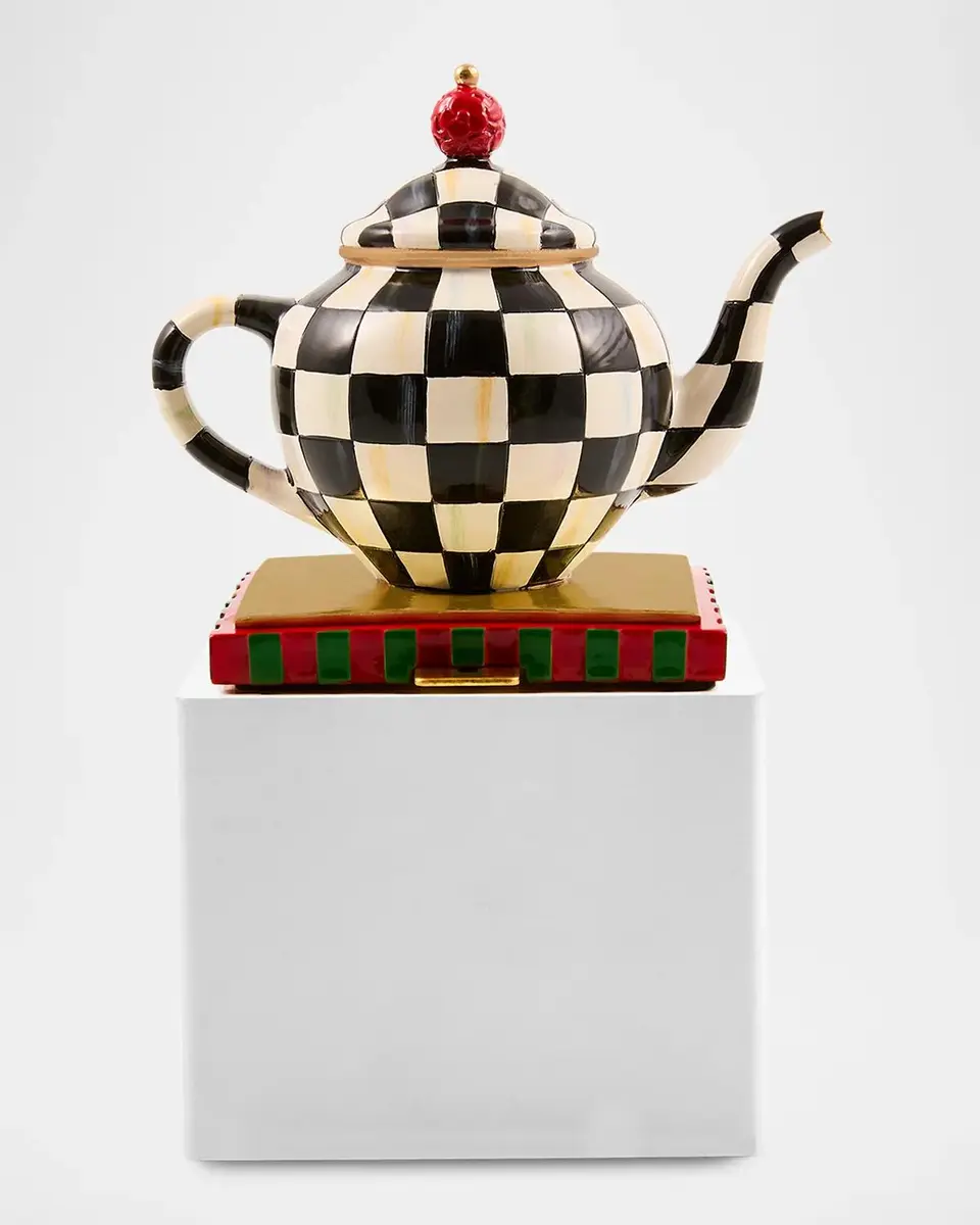 MacKenzie-Childs Courtly Check Teapot Stocking Holder | Thumbnail 2 MacKenzie-Childs Courtly Check Teapot Stocking Holder | Thumbnail 2