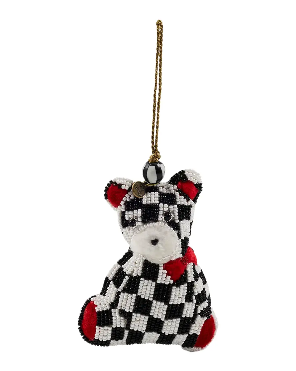 MacKenzie-Childs Courtly Check Bear Beaded Ornament | Thumbnail 2 MacKenzie-Childs Courtly Check Bear Beaded Ornament | Thumbnail 2