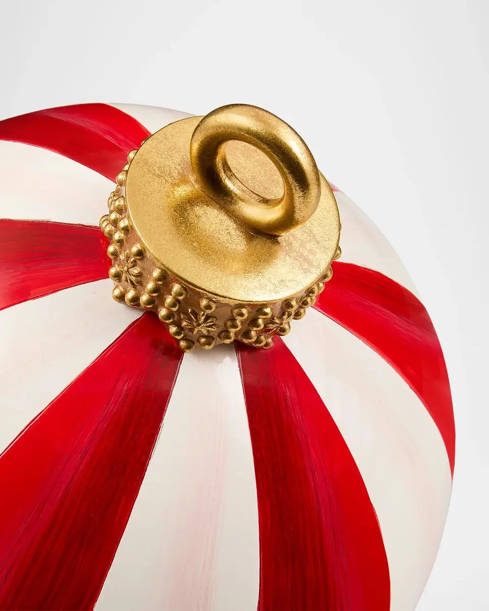 MacKenzie-Childs Red Stripe Medium Tabletop Ornament | Thumbnail 2