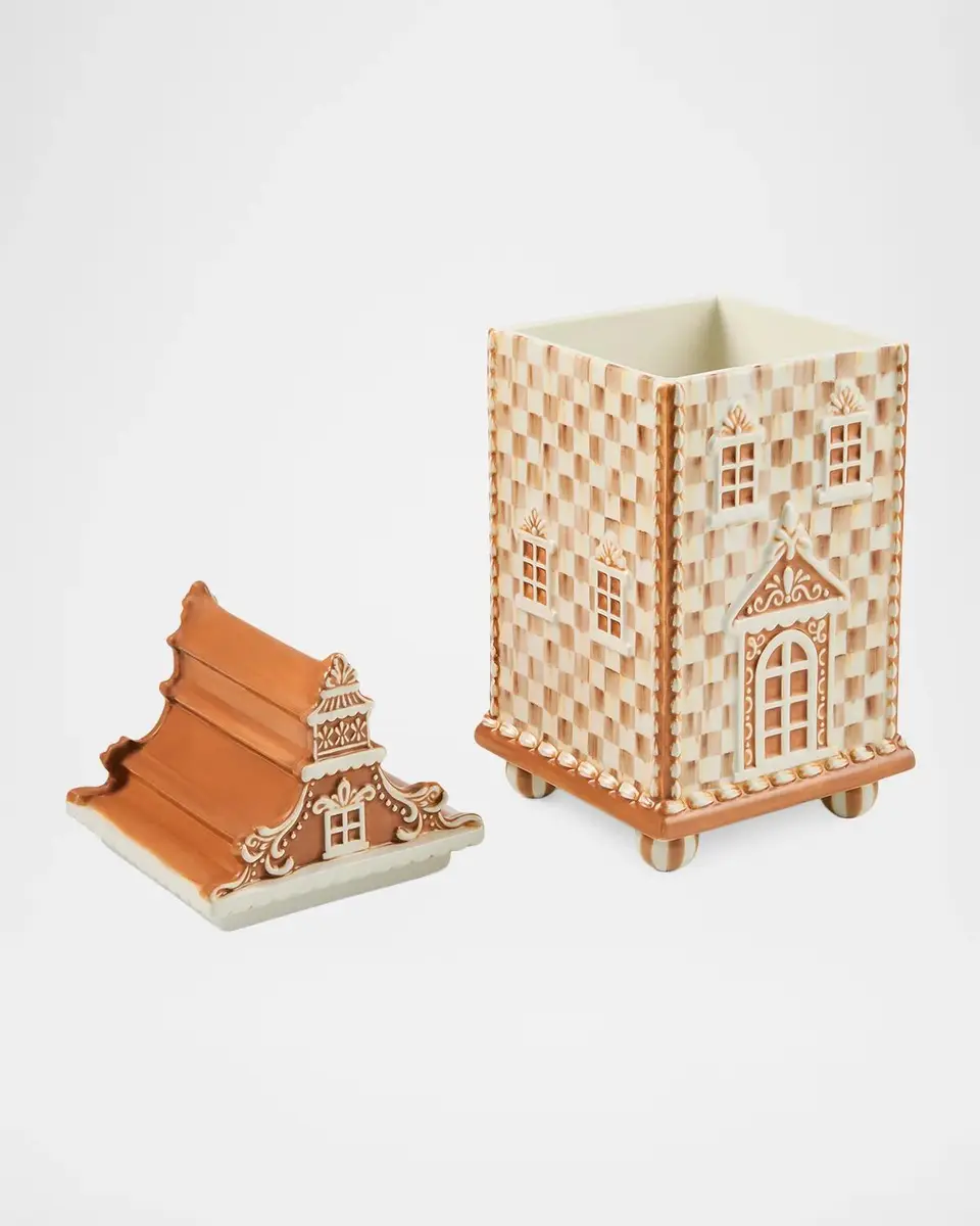 MacKenzie-Childs Mocha Check Gingerbread House Canister | Thumbnail 3 MacKenzie-Childs Mocha Check Gingerbread House Canister | Thumbnail 3