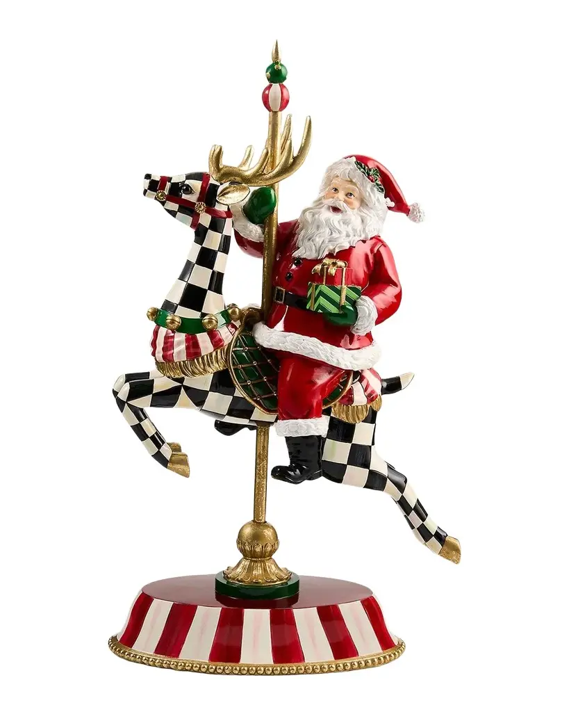 MacKenzie-Childs Carousel Santa Figurine